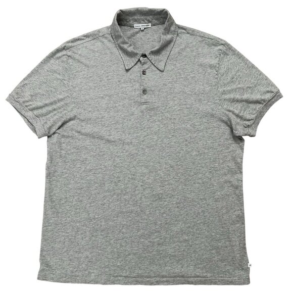 James Perse Standard Polo Shirt Mens Size 2 M Short Sleeve Cotton Gray - Picture 1 of 6